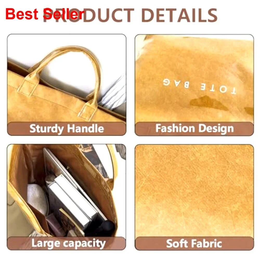 Large PVC Tote Bag with Letters Print, Clear Paper Shoulder Hobo Bag